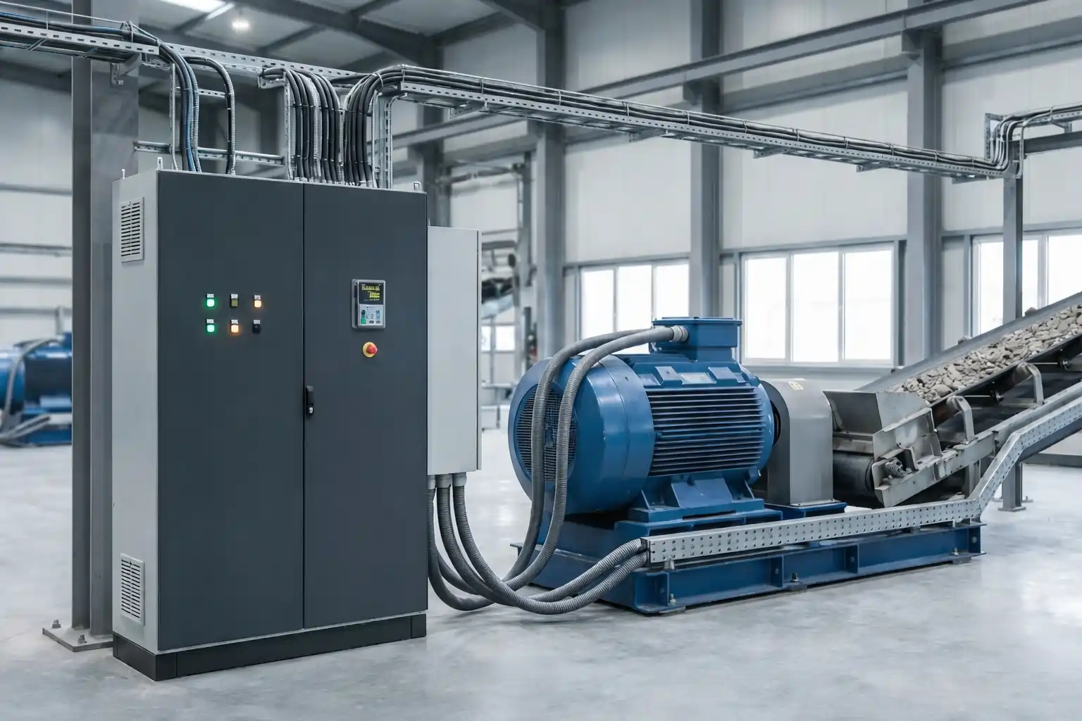 VFD panels for soft acceleration in high torque machinery